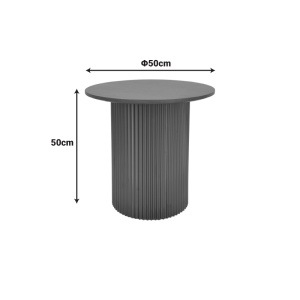 Măsuță auxiliară Dovel, cu bază metalică, Nuc/Negru, Ø50 × 50 cm - Img 5