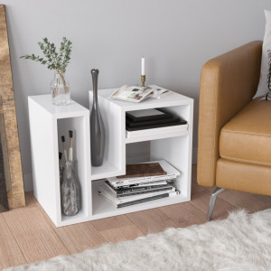 Masuta Auxiliara Model Enzo, 60x35x45 cm, Alb - Img 2