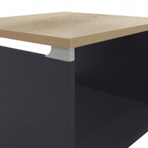 Masuta de cafea Lotus din stejar - gri inchis 60x60x45cm - Img 3