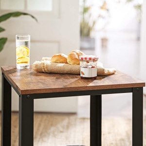 Masuta de Cafea Model Andre, 45x45x55 cm, Maro Rustic/Negru - Img 7