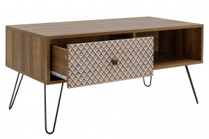 Masuta de Cafea Model Becker, 100x50x46 cm, Nuc/Negru - Img 4