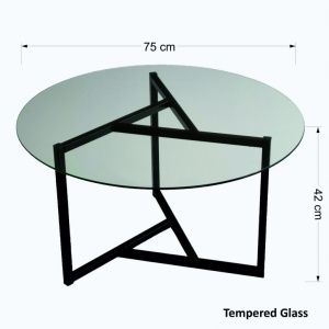 Masuta de Cafea Model Davila, 75x75x42 cm, Transparent/Negru, Blat Sticla securizata - Img 9