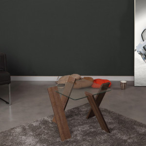 Masuta de Cafea Model Humphrey, 57x57x41 cm, Stejar inchis , Blat Sticla securizata - Img 1