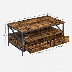 Masuta de Cafea Model Paisleigh, 100x55x45 cm, Negru - Img 7