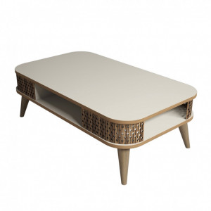 Masuta de Cafea Model Schroeder, 105x60x34.6 cm, Crem - Img 4