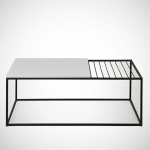 Masuta de Cafea Model Sloan, 95x55x43 cm, Alb/Negru - Img 4