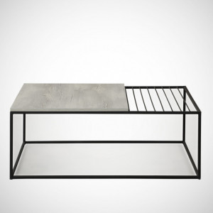 Masuta de Cafea Model Sloan, 95x55x43 cm, Stejar deschis/Negru - Img 4