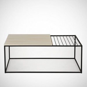 Masuta de Cafea Model Sloan, 95x55x43 cm, Stejar/Negru - Img 4