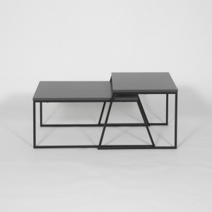 Masuta de Cafea Model Viviana, 88x50x38/57x55x45 cm, Antracit Negru - Img 3