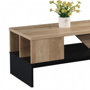 Masuta de Cafea Model Yang, 93x46x43 cm, Antracit/Natural - Img 2