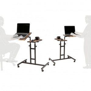 Masuta pentru Laptop Salvador, model Glen, 37x87x40 cm, Pin atlantic/Negru - Img 11