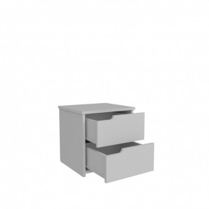 Noptiera Model Cobb, Alb, 45x40x45cm - Img 4