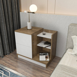 Noptiera Model Morrison, Nuc/Alb, 72x45x60cm - Img 2
