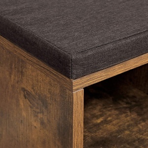 Pantofar bancuta hol cufar cu depozitare, Vasagle, Maro, 104x30x48 cm - Img 7