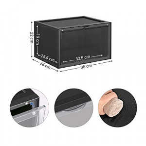 Pantofar din plastic, Songmics, Negru, 36x28x22 cm - Img 5