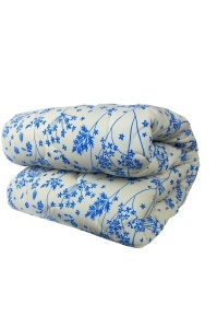 Pilotă de iarnă imprimată, exterior bumbac, umplutură siliconizată 400 g/mp, Model Blue Spring, 200 × 220 cm - Img 2