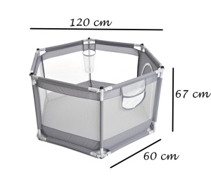 Piscina de bile pliabila Gri 120x67x60 cm - Img 14