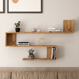 Raft de perete Belinda culoarea sonoma 120x14.5x71.4cm - Img 3