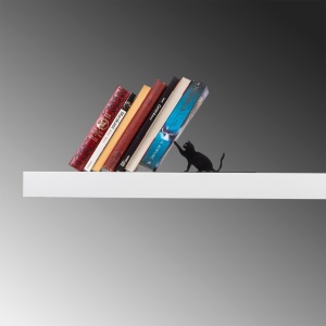 Raft de perete din metal Kitap Negru 25.5x12.5x12 cm - Img 2