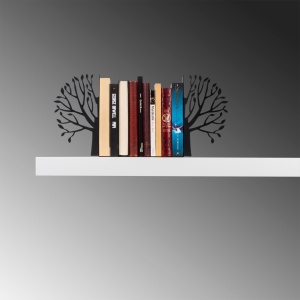Raft de perete din metal Kitap Negru 44x14x22 cm - Img 2