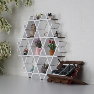 Raft din carton HEXBEYAZ Alb 70x67x11 cm - Img 3