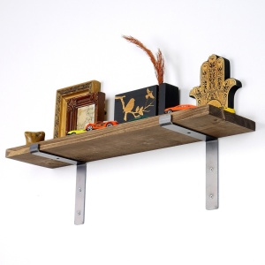 Raft din lemn Lam002 Negru 60x16x14 cm - Img 3