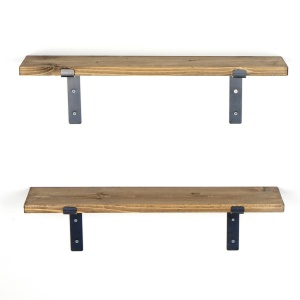 Raft din lemn Lam006 Negru 60x16x14 cm - Img 9