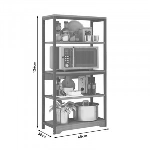 Raft metalic Model Kashton, Nuc/Negru, 60x30x126 cm - Img 4
