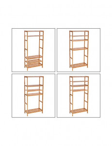 Raft pentru baie, Songmics, BCB35Y, Bambus, 133 x 29 x 9 cm - Img 6