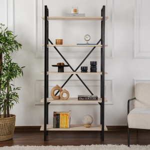 Raft pentru carti Model Elysian, Travertin/Negru - Img 2