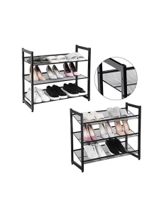 Raft pentru pantofi Model Stanley, Negru, 62x30x74 cm - Img 5
