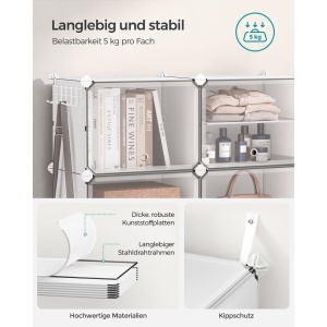 Raft pentru pantofi Songmics Alb 82x32x92 cm - Img 4