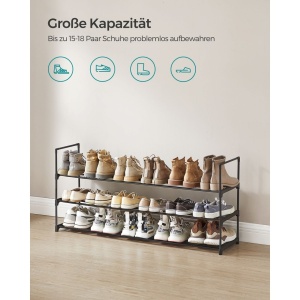 Raft pentru pantofi Songmics Gri 116x30x55 cm - Img 3