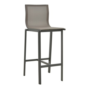 Scaun Bar Exterior Melina, Stivuibil, Aluminiu/Textilene, Antracit/Gri, 57x52.5x106.5 cm