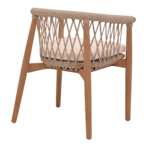 Scaun cu Brate Model Abby, Natur/Crem, 60x58x78 cm - Img 2