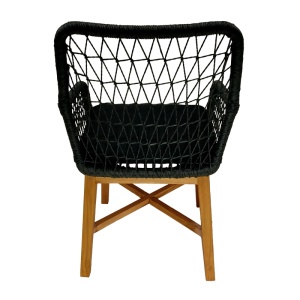 Scaun cu Brate Model Elaiza, Natur/Negru, 58x60x90 cm - Img 5