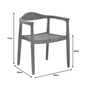 Scaun cu Brate Model Ganny, Natur, 59x56x71 cm - Img 8