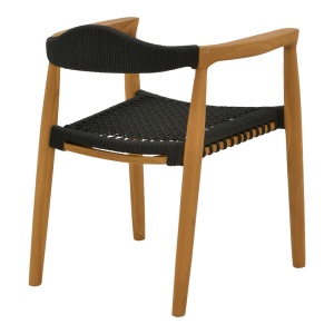 Scaun cu Brate Model Ganny, Negru, 59x56x71 cm - Img 2