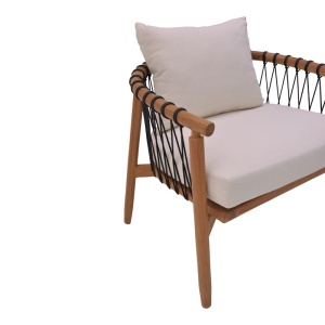Scaun cu Brate Model Haibo, Natur, 80x76x72 cm - Img 7