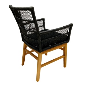 Scaun cu Brate Model Inca, Natur/Negru, 60x61x90 cm - Img 2