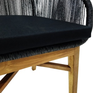 Scaun cu Brate Model Kalie, Natur/Negru, 60x61x80 cm - Img 6