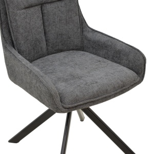 Scaun cu Brate Model Konelian, Gri inchis/Negru , 54x63x88 cm - Img 7