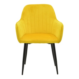 Scaun cu Brate Model Noor, Galben/Negru , 58x58x86 cm - Img 4