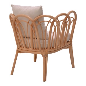 Scaun cu Brate Model Tania, Natur/Alb, 76x76x76 cm - Img 2