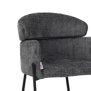 Scaun cu Brate Model Tolerse, Gri deschis/Negru, 58x57x80 cm - Img 6