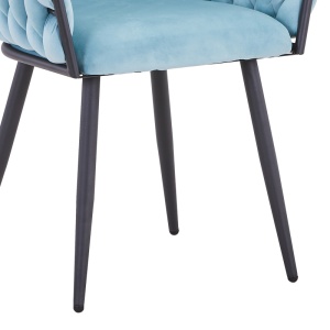 Scaun cu Brate Model Vivian, Albastru deschis, 61x55x80 cm - Img 6