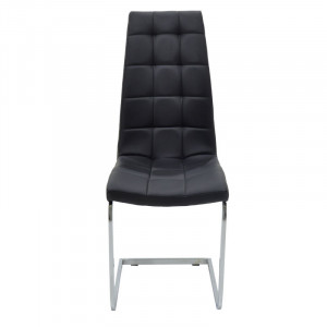 Scaun Darrell piele ecologica negru - metal cromat 42x49x106cm - Img 4