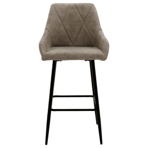 Scaun de bar Model Empower, Gri maroniu/Negru, 49x49x97 cm - Img 4