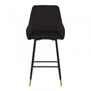 Scaun de bar Model Lithe, Auriu/Negru, 47x44x98 cm - Img 4