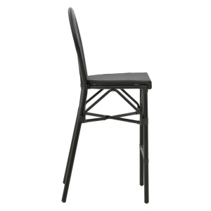 Scaun de bar pentru exterior, Model Dezyan, culoare negru, aluminiu si textil, 41.5x53.5x116 cm - Img 4